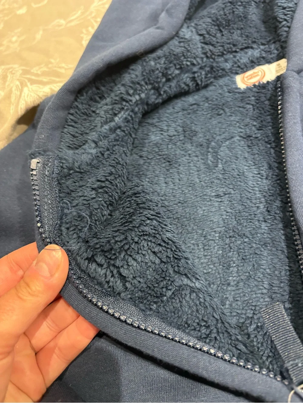 NWT wonder nation Walmart navy Sherpa full zip hoodie 8 medium